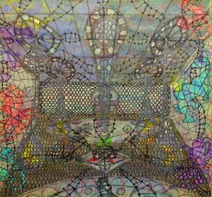 Anthony Smith Jr, Behold The Loathsome Temple of Doom 5, 40 x 43 inches, sharpie pen, 2015