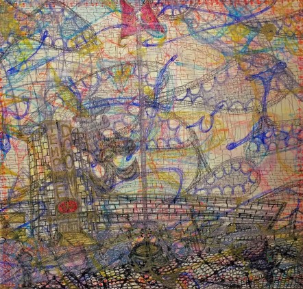 Anthony Smith Jr. Behold The Loathsome Temple of Doom 7, 40 x 43 inches, sharpie marker, 2015.jpg