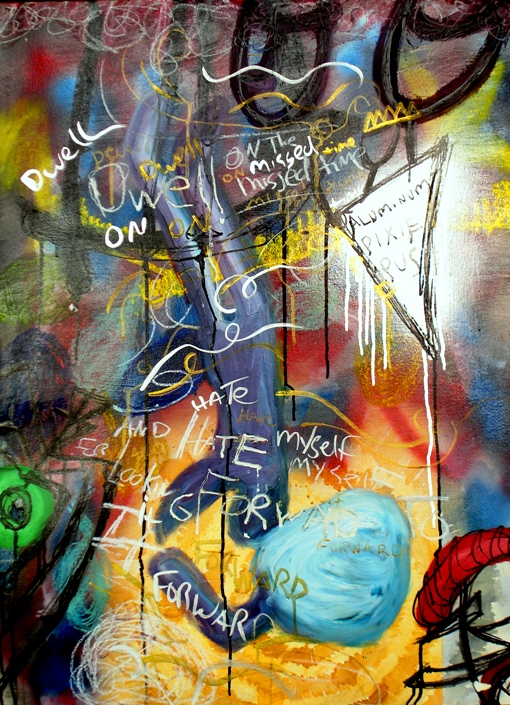 Anthony Smith, Aluminum Pixie Pus 2, 24 x 30 inches, mixed media drawing, 2005