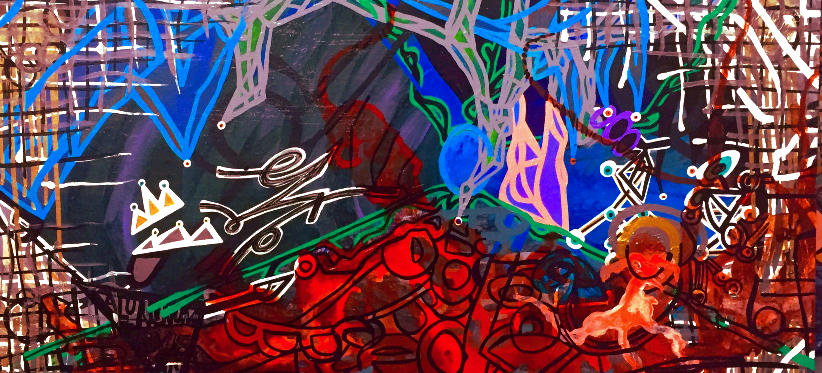 Anthony Smith Jr. Maybe Baby No. 2, 16 x 32 inches, mixed media painting, 2016