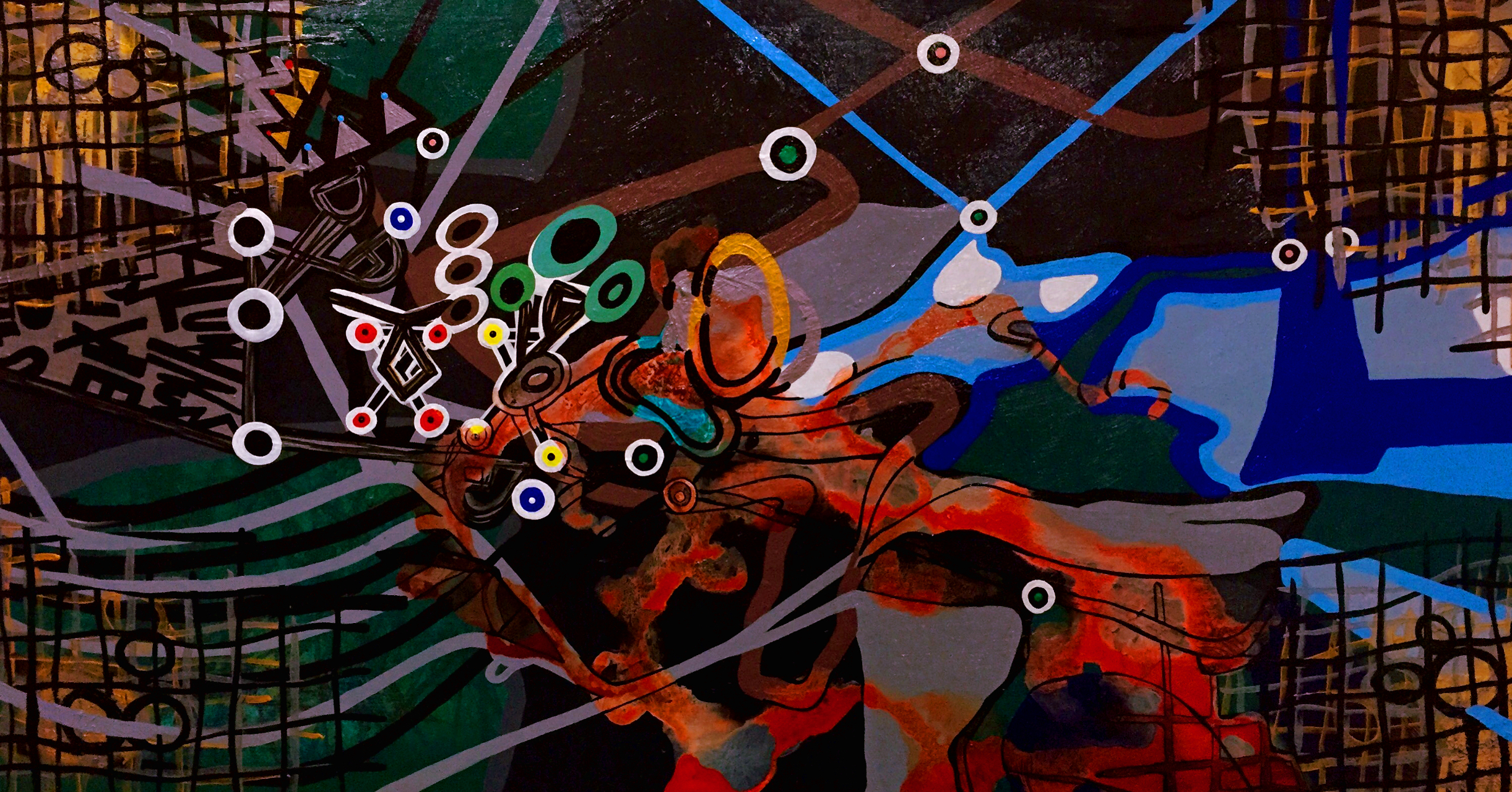 Anthony Smith Jr. Maybe Baby No. 4, 16 x 32 inches, mixed media painting, 2016