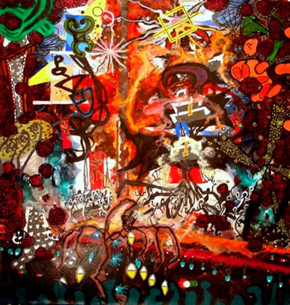 Anthony Smith, Puppet Pal Friends XL1, 24 x 48 inchs, mixed, 2004