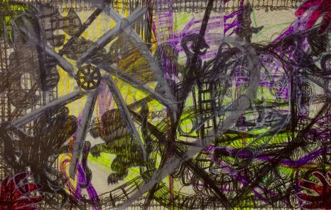 Anthony Smith Jr., Hot in Concert 3, 24 x 36 inches mixed media drawing, 2016