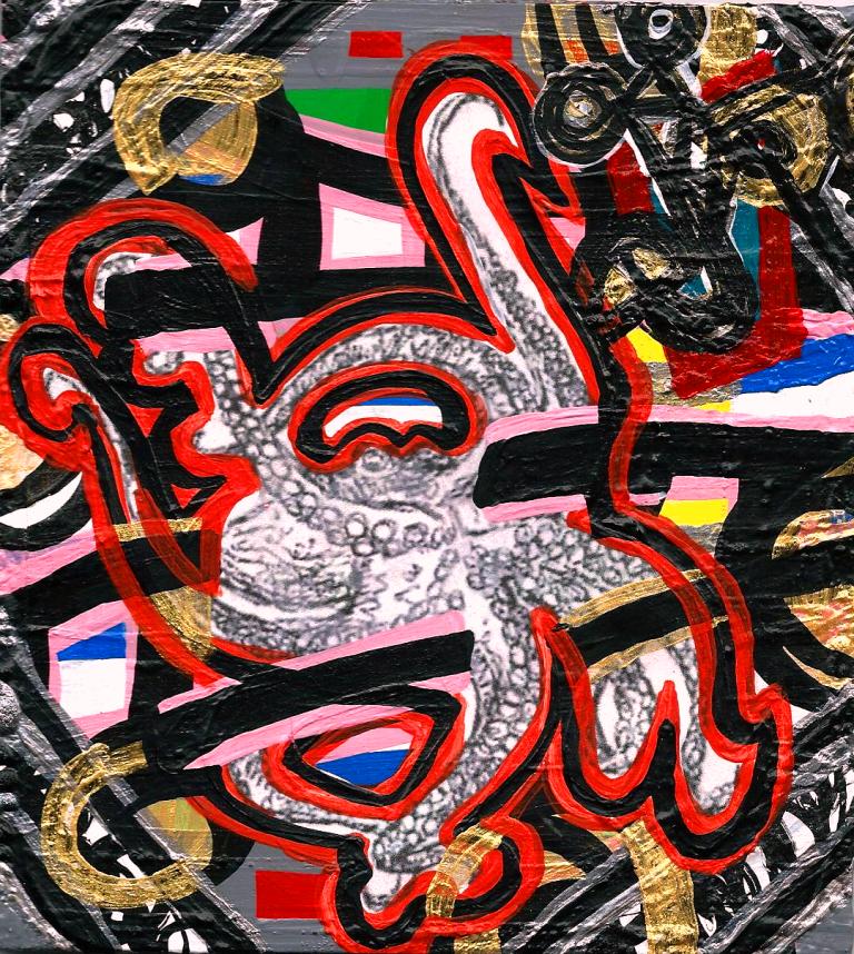 Anthony Smith, Animal Kingdom Bangers 17 ,4 x 8 inches, mixed media, 2014